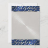 キンチャネラ ネイビーブルーとシルバーのフィリグリー スワール 招待状 (裏面)