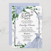 キンチャネラ バタフライ ダスティーブルー ドレス スペイン語 招待状 (正面/裏面)