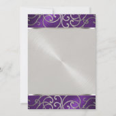 キンチャネラ パープルとシルバーのフィリグリー スワール 招待状 (裏面)