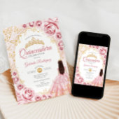 キンチャネラ ピンク ゴールド フラワーズ 招待状