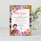 キンチャネラ ピンク 花 モチーフ メキシカン ミス キンチェ ご招待 招待状 (スタンド正面)