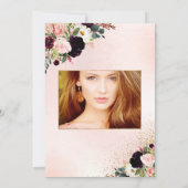 キンチャネラ ブラッシュ ウォーターカラー フラワーズ DIY サングリア 招待状 (裏面)