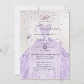 キンチャネラ ライラックパープル シルバー グリッター ドレス 招待状 (裏面)