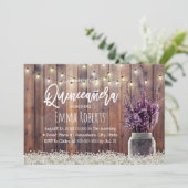 キンチャネラ ラスティック ラベンダー フラワーストリングライト 招待状 (スタンド正面)