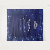 キンチャネラ 青いグリッター ダスト オーダーメイド 名前 タペストリー (正面(横))