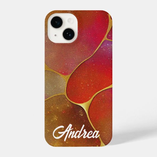 キンツギレッド&金ゴールド iPhoneケース (裏面)