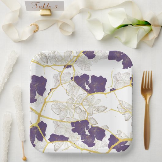 キンツ日本のギ。両面 ペーパープレート (ウェディング)