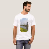 キンデルダイクの運河沿いの風車 Tシャツ (正面フル)