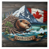 キンバリー地区の滝の近くのカナダビーバーエリア タイル (正面)