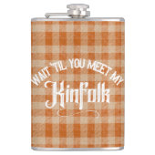 キンフおもしろいォークカントリーに素朴会う フラスク (正面)