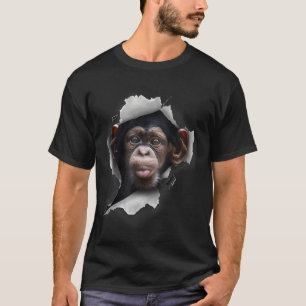 キンプおもしろい、サルおもしろい恋人、チンパンジー Tシャツ