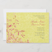 キンボウゲのつる植物及び鳥の結婚式招待状 招待状 (裏面)