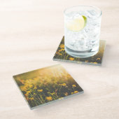 キンボウゲの日没 ガラスコースター (アングル)