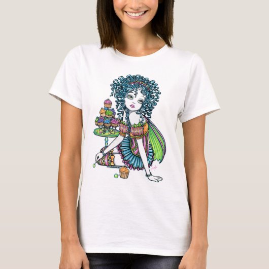 "キンボウゲ"のコップのケーキの妖精のタンクトップ Tシャツ (正面)