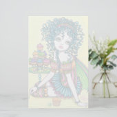 "キンボウゲ"のコップのケーキの妖精の芸術の文房具 便箋 (スタンド正面)