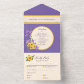 キンポウゲの春の庭での結婚式のクリーム オールインワン招待状 (内側)