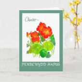 キンレンカのバースデー・カード: 姉妹、ウェールズの挨拶 カード (黄色い花)