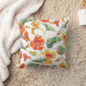 キンレンカの枕(白い) クッション (ブランケット)