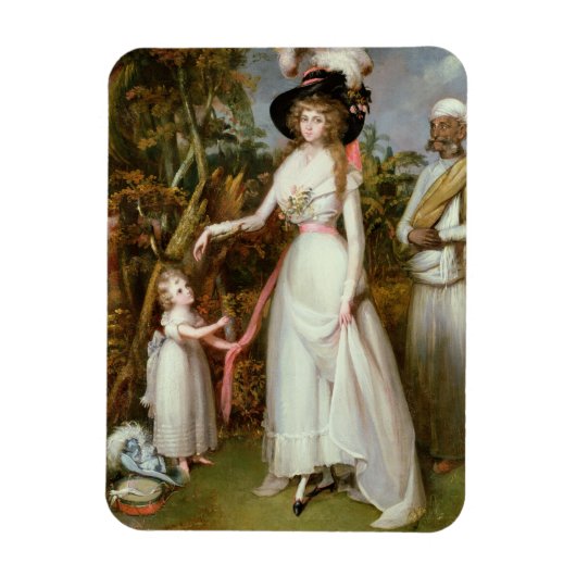 キンロスのグラハム夫人と娘とジャマダール マグネット (縦)