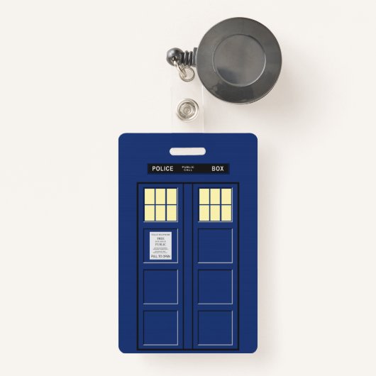キン統一されたグダム-青い警察公衆電話ボックス1 バッジ (正面リトラクタブル付き)