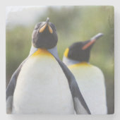 キン誇りを持ったグペンギンの写真 ストーンコースター (正面)