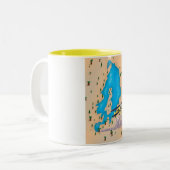 キヴ湖ア素晴らしフリカの湖旅行地図。 ツートーンマグカップ (正面左)