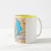 キヴ湖ア素晴らしフリカの湖旅行地図。 ツートーンマグカップ (正面右)