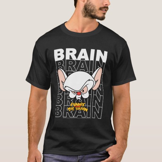 キーと脳の文字スタック大顔 Tシャツ (正面)
