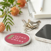 キーのオメガのアルファ|積み重ねられたロゴ キーホルダー (側面)