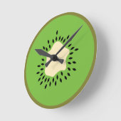 キーウィのイラストレーション ラウンド壁時計 (傾斜)