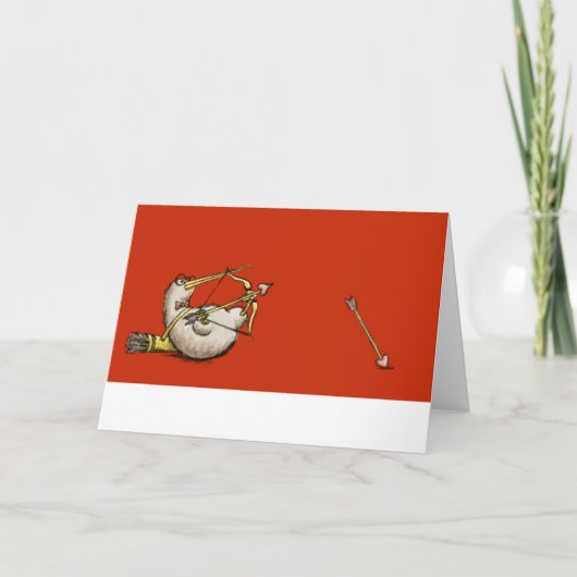 キーウィのキューピッドのバレンタインデーカード シーズンカード (正面)