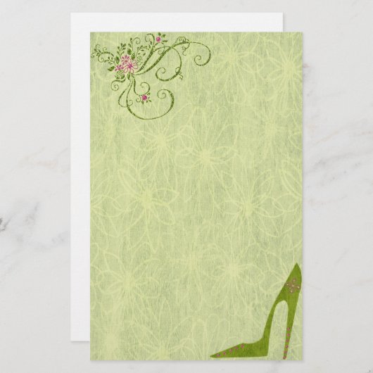 キーウィの文房具の幻惑させた花型女性歌手 便箋 (正面/裏面)