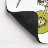 キーウィの車輪が付いているキーウィの乗馬のバイク マウスパッド (コーナー)