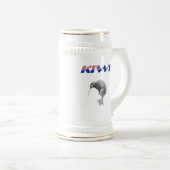 キーウィの鳥のニュージーランドの旗のロゴのギフト ビールジョッキ (正面右)
