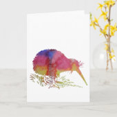 キーウィの鳥 カード (黄色い花)