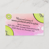 キーウィフルーツのパン屋のシェフのケイタリングビジネスカード 名刺 (裏面)