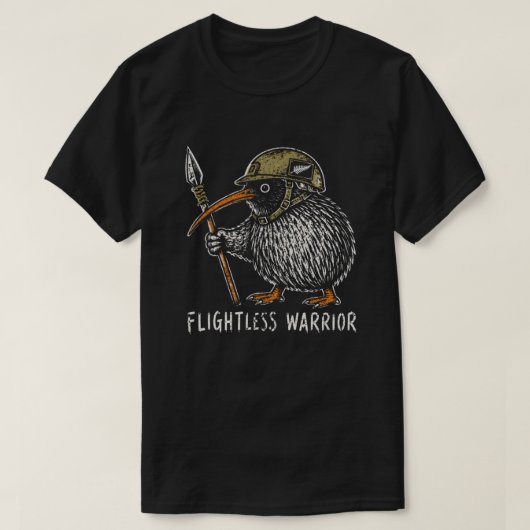 キーウィ戦士の槍ヘルメット ヴィンテージ Tシャツ (デザイン正面)