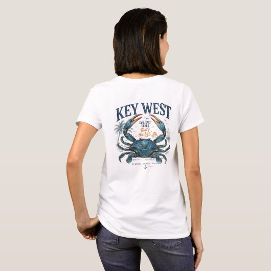 キーウェストに感謝の人生! Tシャツ (裏面フル)