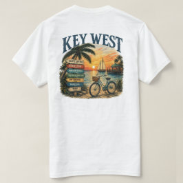 キーウェストのヨット風自転車の方向指示 Tシャツ