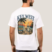 キーウェストのヨット風自転車の方向指示 Tシャツ (裏面)