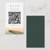 キーウェストの桟橋 水彩画 QRコード 返信ハガキ エンクロージャーカード (正面/裏面)