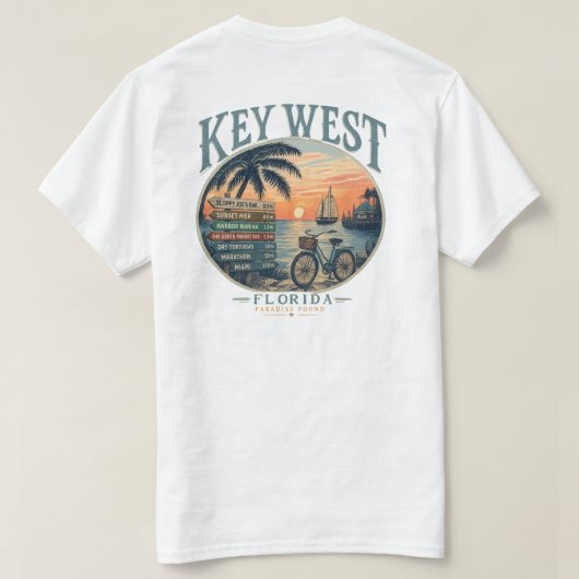 キーウェストの楽園を見つけた Tシャツ (デザイン裏面)