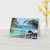 キーウェスト、フロリダからクリスマスの挨拶 カード (黄色い花)