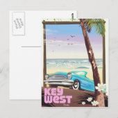 キーウェスト フロリダ ヴィンテージ トラベル ポスター ポストカード (正面/裏面)