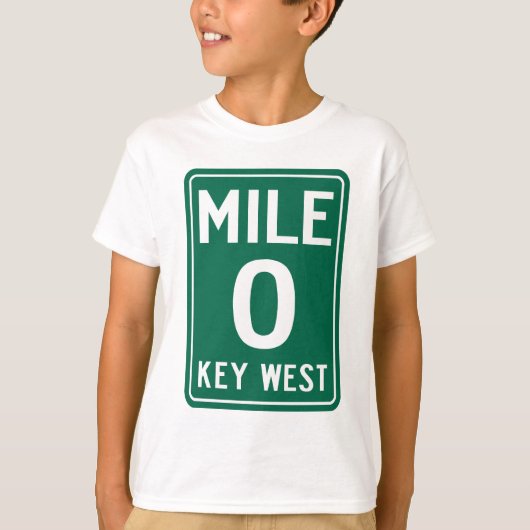 キーウェスト・マイル0、アメリカ・フロリダ州 Tシャツ (正面)