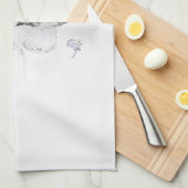 キーション·クリスマス·雪だるま絵画ズ·ドッグ·アート キッチンタオル (四つ折り)