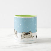 キーシ遊ーズインザスノーキーションドドッグズホリデー ツートーンマグカップ (中央)