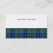 キースのタータンチェック格子縞のカスタム 名刺 (裏面)