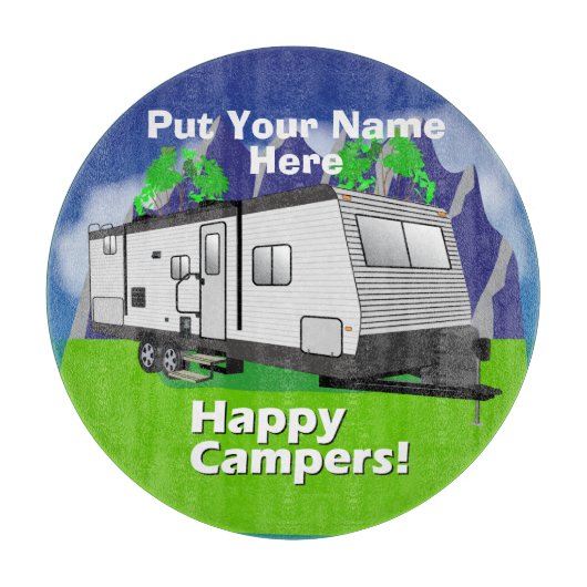 キーストンハイドアウトトラベルトレーラーデザイン カッティングボード (正面)