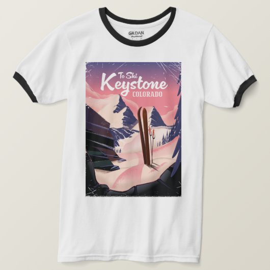 キーストーンでスキーを楽しもう Tシャツ (デザイン正面)